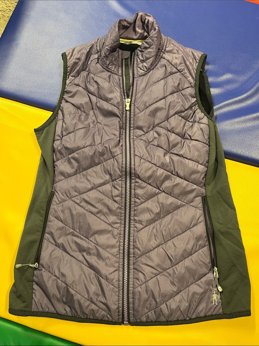 Women’s Quilted Vest - purple & Gray